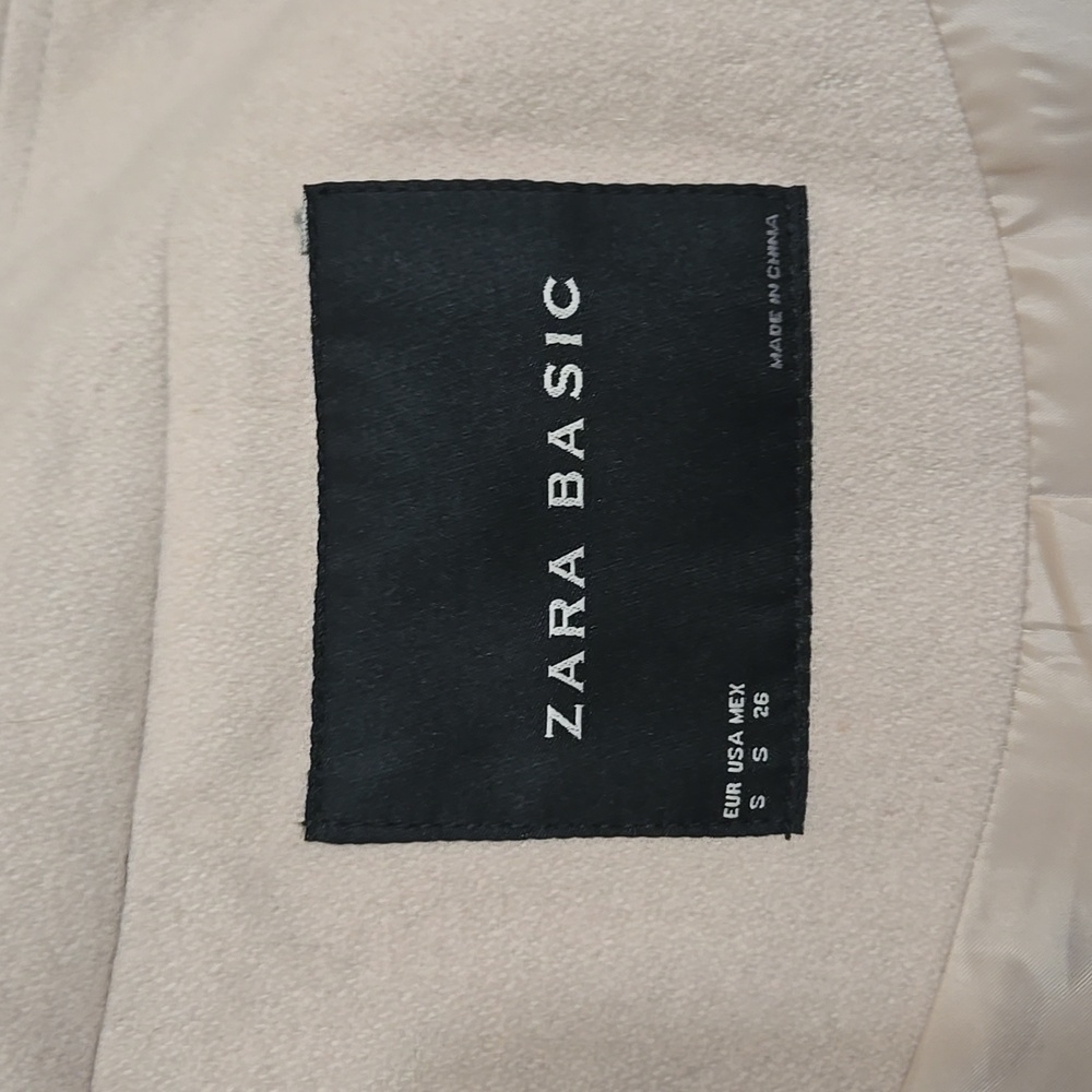 Zara Badics Cream Wool Blend Coat Sz Small - Picture 6 of 6